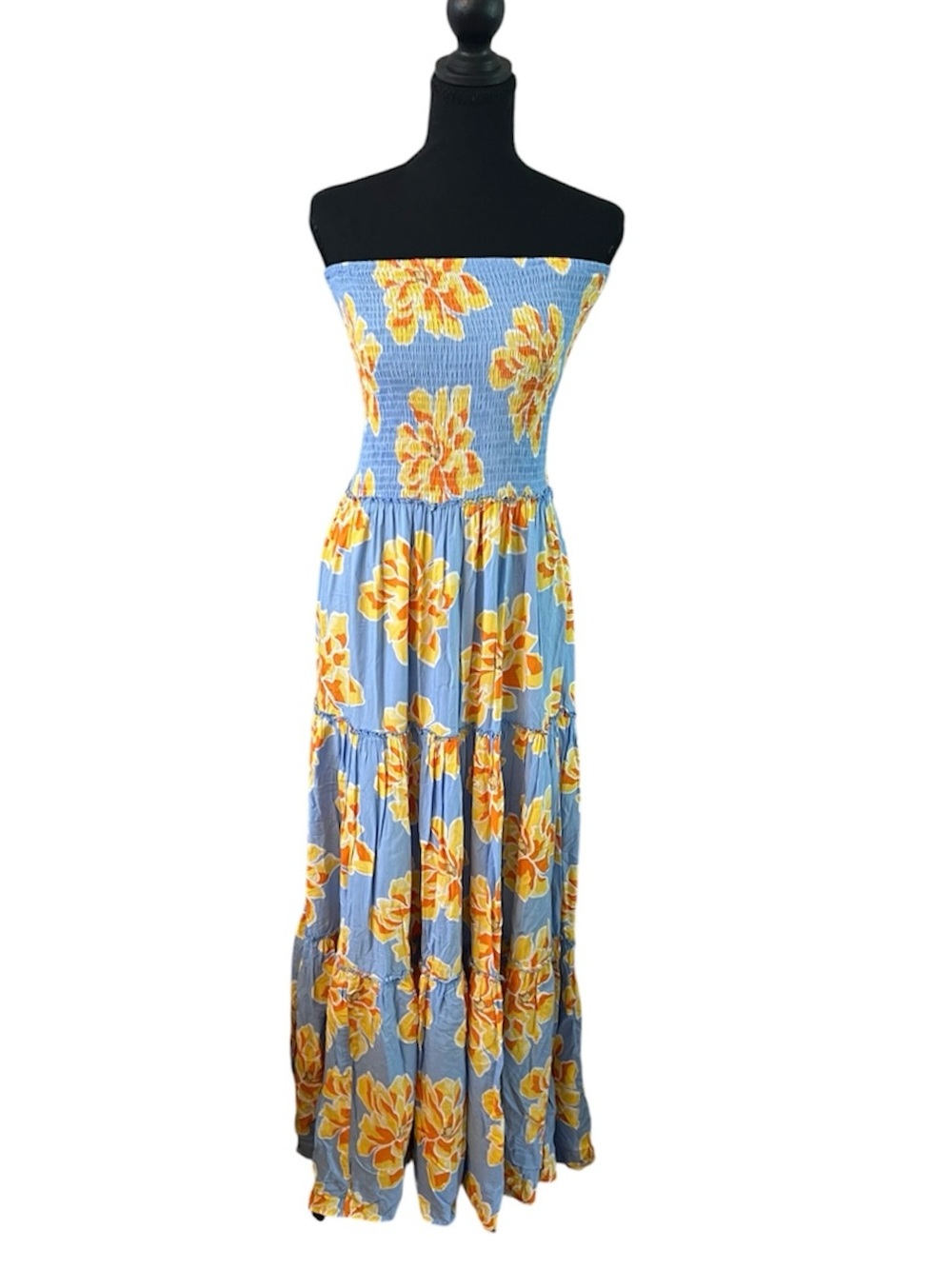 Anthropologie Abel the Label Floral Strapless Maxi Dress - Large